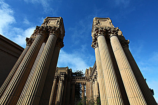 旧金山艺术宫,蓝天,北美洲,美国,加利福尼亚州,旧金山,风景,全景,文化,景点,旅游