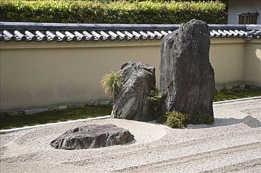 石头,花园,京都府,日本