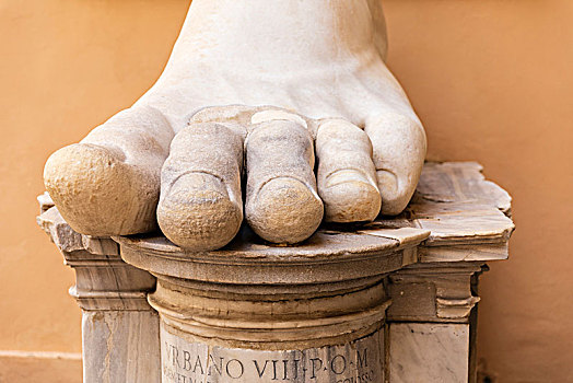 大理石,脚,残余,巨大,雕塑,罗马,帝王,卡匹多利尼博物馆