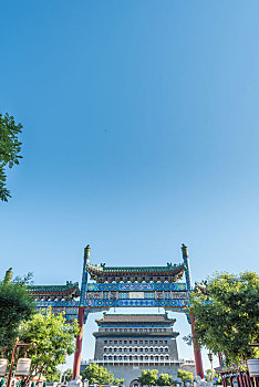 中国北京正阳桥和正阳门箭楼