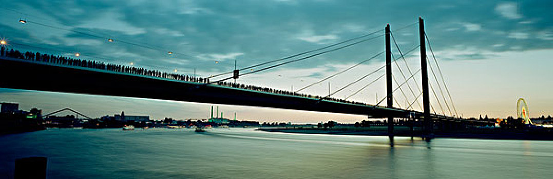 桥,莱茵河,北莱茵威斯特伐利亚,德国,欧洲