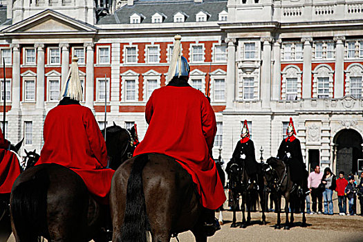 皇家轻骑兵,变化,守卫,典礼,骑马,游行,白厅,伦敦,英国