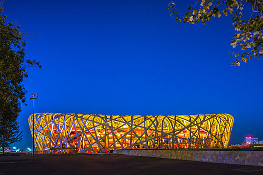 北京国家体育场鸟巢夜景