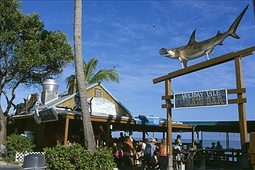 假日,岛,胜地,装饰,槌头双髻鲨,钥匙,佛罗里达礁岛群,佛罗里达,美国