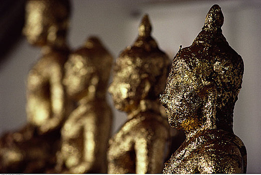 佛像,遮盖,金箔,曼谷,泰国