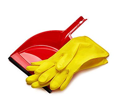 橡胶,黄色,手套,红色,畚箕,隔绝