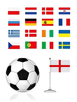 足球,球,旗帜