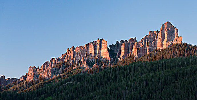 岩石,尖顶,山,圣胡安山,光线,落日,科罗拉多,美国