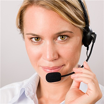 客户服务,女人,通话,接线员,电话耳机