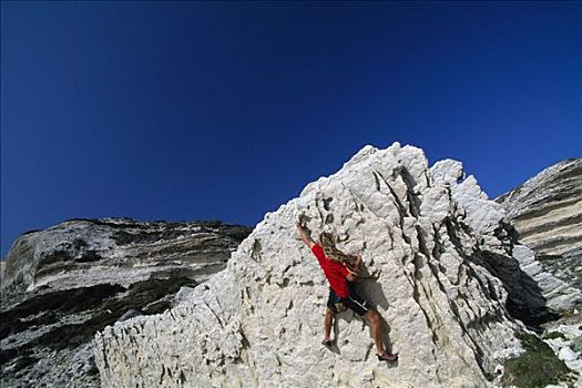 自由攀登,博尼法乔,科西嘉岛,法国