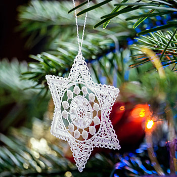 编织,星,圣诞树