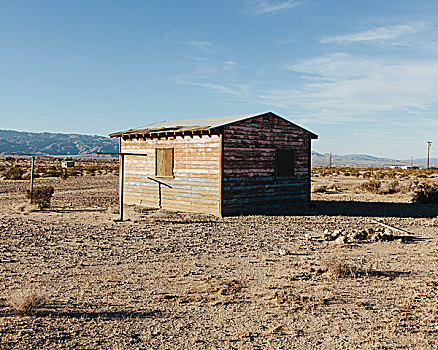 小,废弃,建筑,莫哈维沙漠,风景