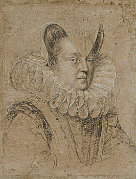 头像,公爵夫人,费拉拉,早,17世纪,艺术家