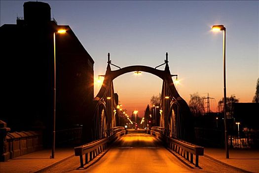 新艺术,海港大桥,克莱菲德,北莱茵威斯特伐利亚,德国,欧洲