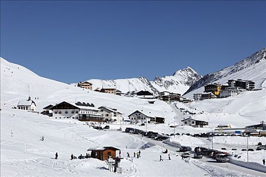 滑雪,胜地,乡村,提洛尔,奥地利