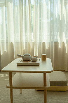 日式文艺悠闲喝茶独处房间