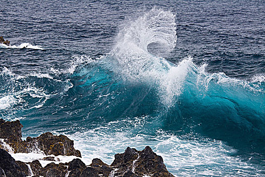 碰撞,海浪,捕获,时间,毛伊岛,夏威夷