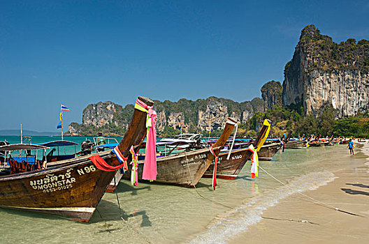 船,列城,西部,海滩,甲米,泰国,亚洲