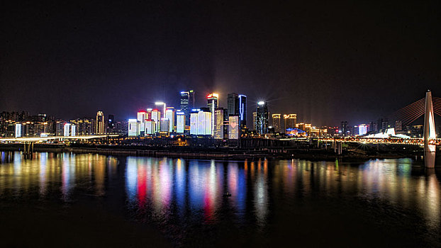 夜景,重慶,城市,四川,中國