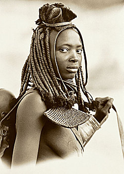 头像,辛巴族妇女,纳米比亚