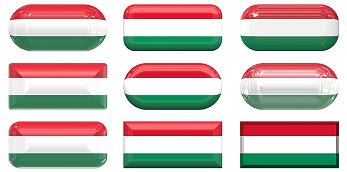 玻璃,扣,旗帜,匈牙利
