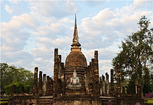 寺院,素可泰,历史,公园,泰国