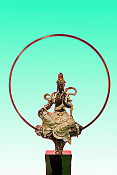重庆茶博会上展示的观音菩萨像