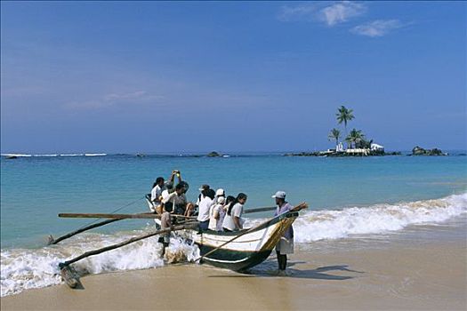 渔船,庙岛,靠近,希卡杜瓦,斯里兰卡,南亚