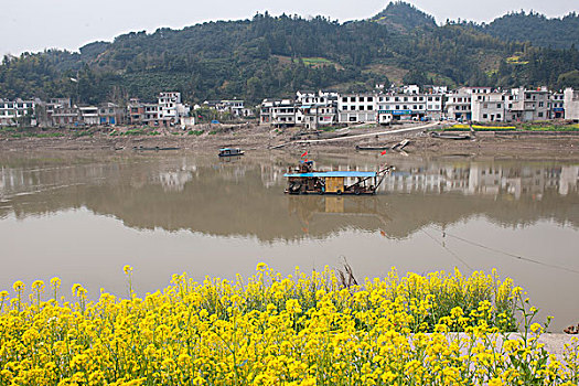 安徽歙县百里山水画廊春天风景