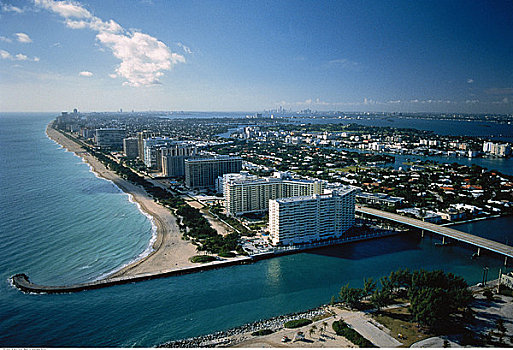 俯视,城市,迈阿密,佛罗里达,美国