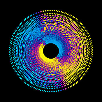 由彩色点组成的圆形抽象图案背景