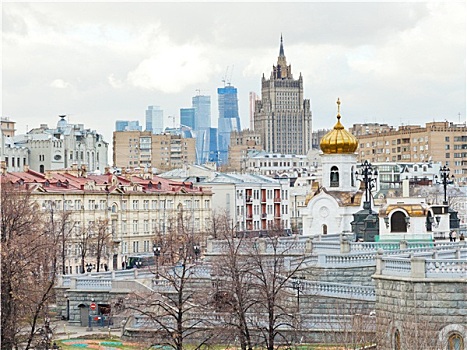 莫斯科,城市,大教堂,摩天大楼
