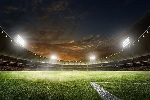夜空下的足球场