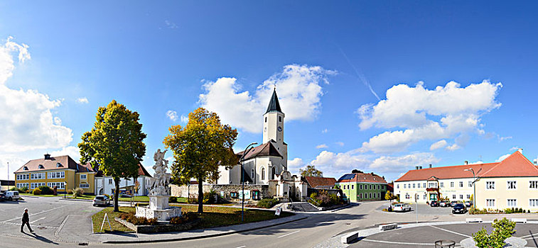 教堂,大广场,树林,区域,下奥地利州,奥地利