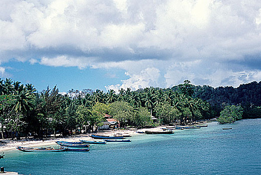 船,海滩,安达曼群岛,安达曼,岛屿,印度