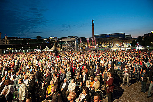 观众,表演,客人,星,冰山,节日,周年纪念,巴登符腾堡,斯图加特,德国,欧洲