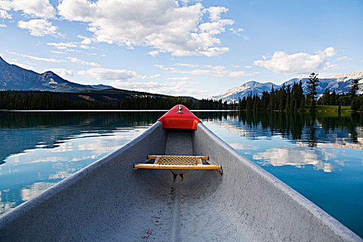 独木舟,湖,碧玉国家公园,艾伯塔省,加拿大