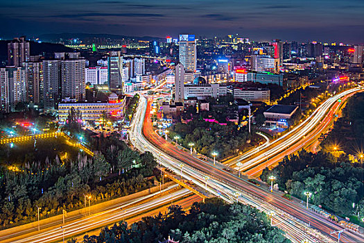 乌鲁木齐城市天际线繁华夜景