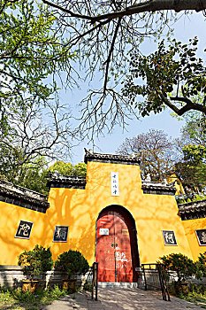 庙宇,正门入口,南京,江苏,中国