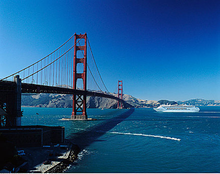 金门大桥,游船,旧金山,加利福尼亚,美国