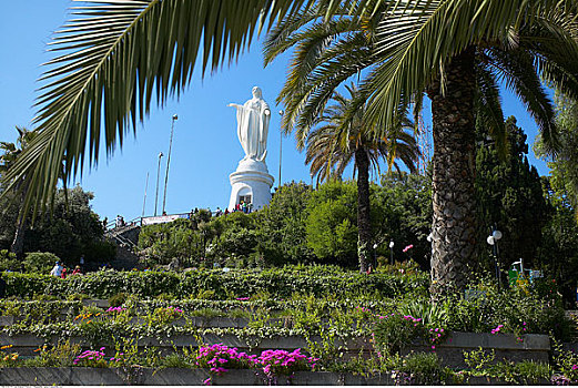 雕塑,圣母玛利亚,圣地亚哥,智利