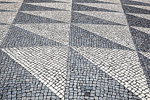 图案,公路,黑白,三角形,市政厅,里斯本,葡萄牙,欧洲