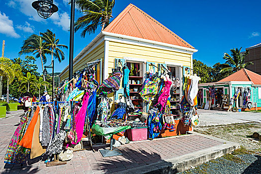 彩色,纪念品,商店,托托拉岛,英属维京群岛