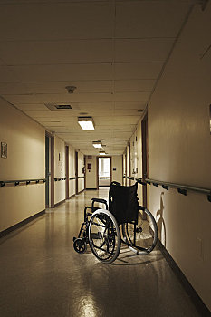 轮椅,医院,走廊