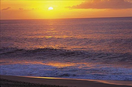 夏威夷,日落,海滩