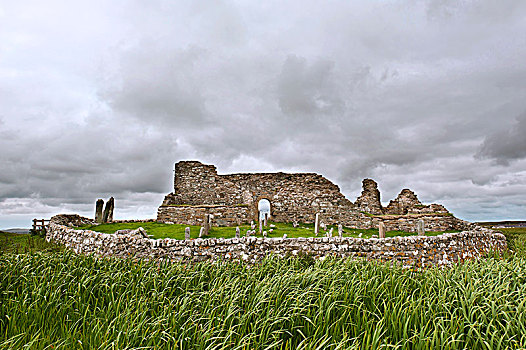 遗址,寺院,墓地,庙宇,北方,外赫布里底群岛,苏格兰,英国,欧洲