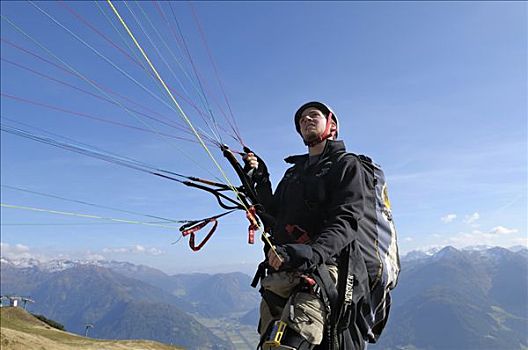 滑翔伞,准备,省,意大利,欧洲