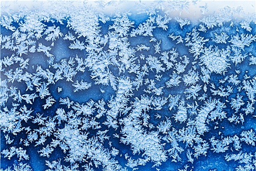 雪花,蓝色,霜,玻璃,冬天