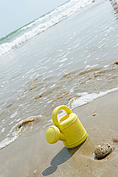 玩具,洒水壶,海滩