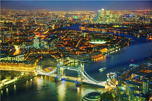 俯视,伦敦,城市,塔桥
